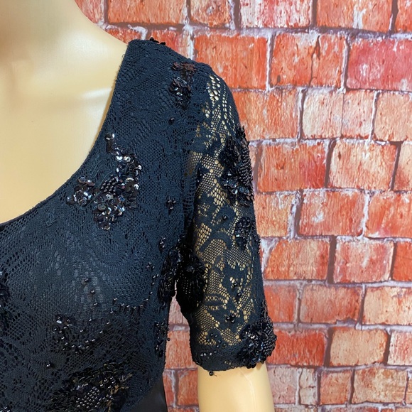 Vintage CDC Beaded Black Evening Gown - Picture 4 of 10